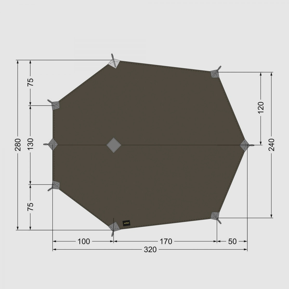 TATONKA Tarp Wing 3 LT Sonnensegel Stone-Grey-Olive