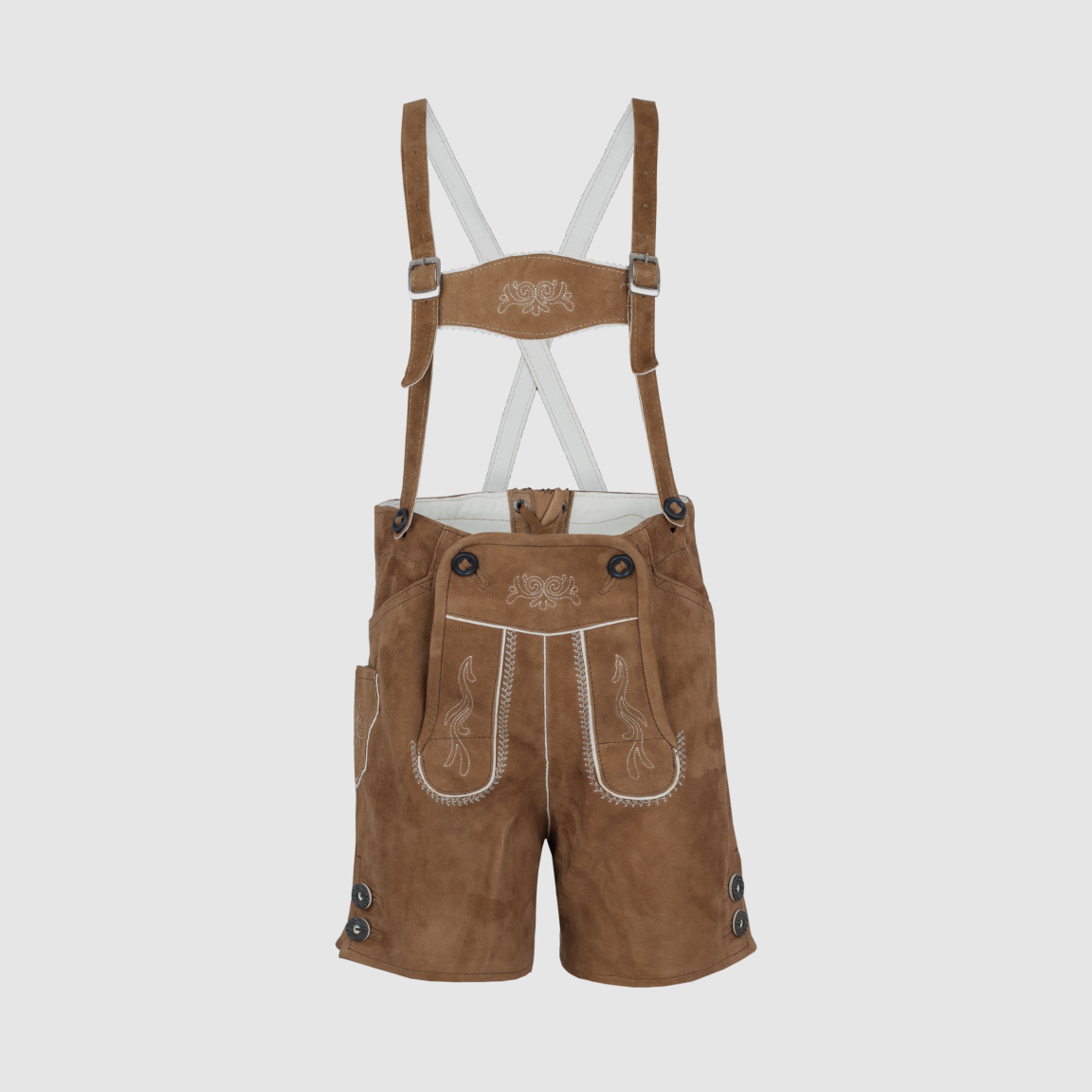 Shorts en Cuir Enfant Chèvre en Beige