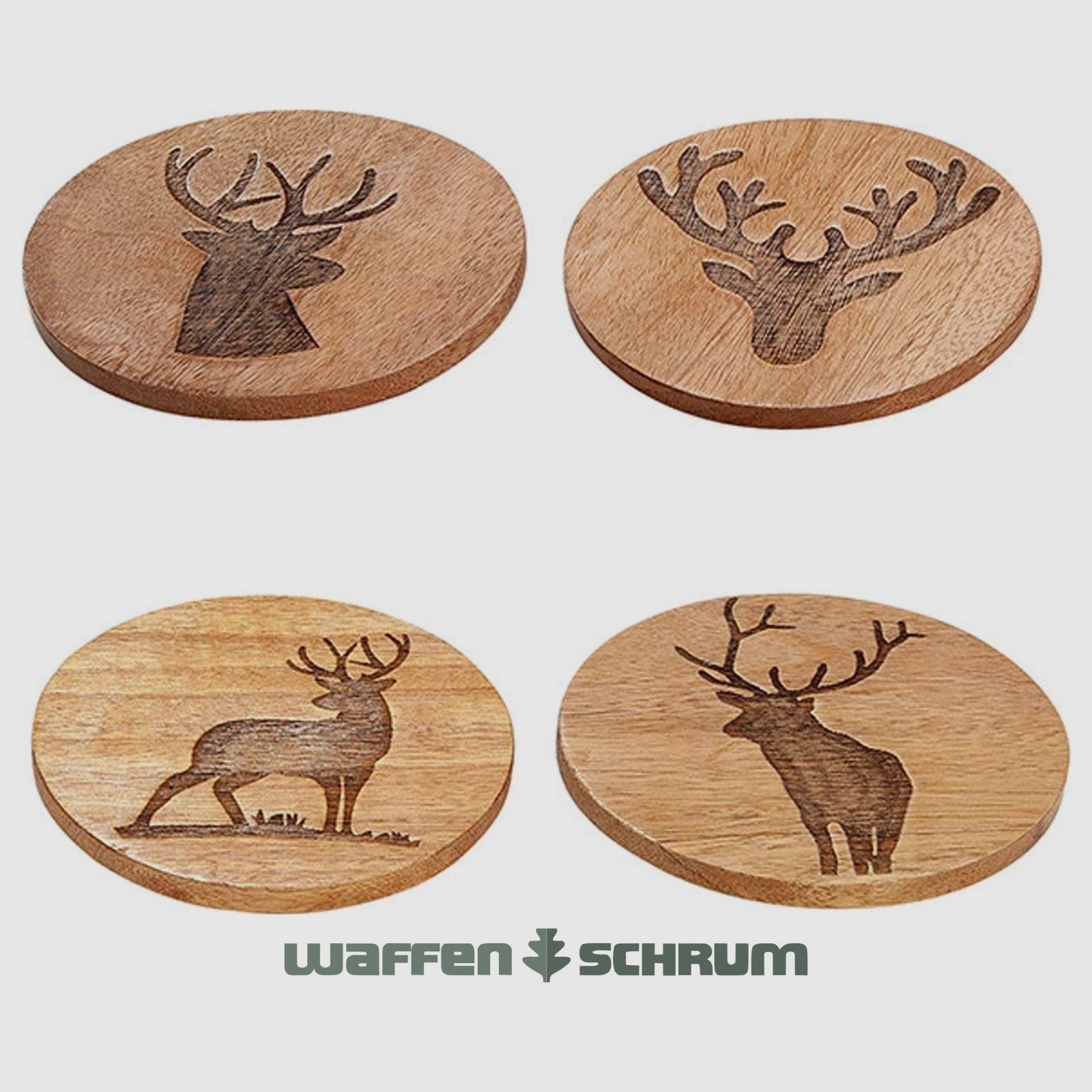 AKAH Holz Untersetzer Hirsch