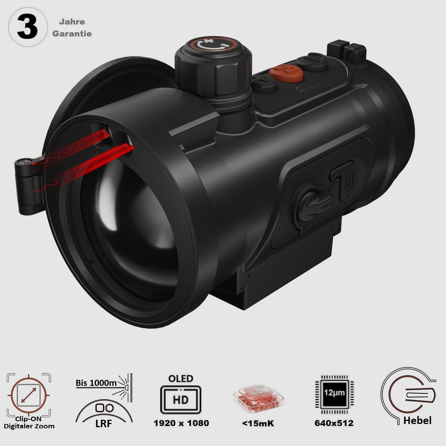 ThermTec Hunt 650L Pro thermal imaging attachment with LRF