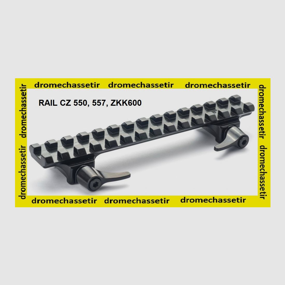 Picatinny-Schiene aus Stahl für CZ 550, 557, 600 ZKK, mit Schnellverschluss, schwarz