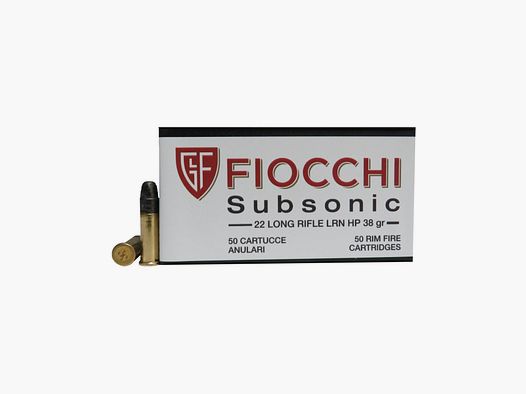 Cartucce Fiocchi cal. 22 LR Subsonic LRN HP 38 gr