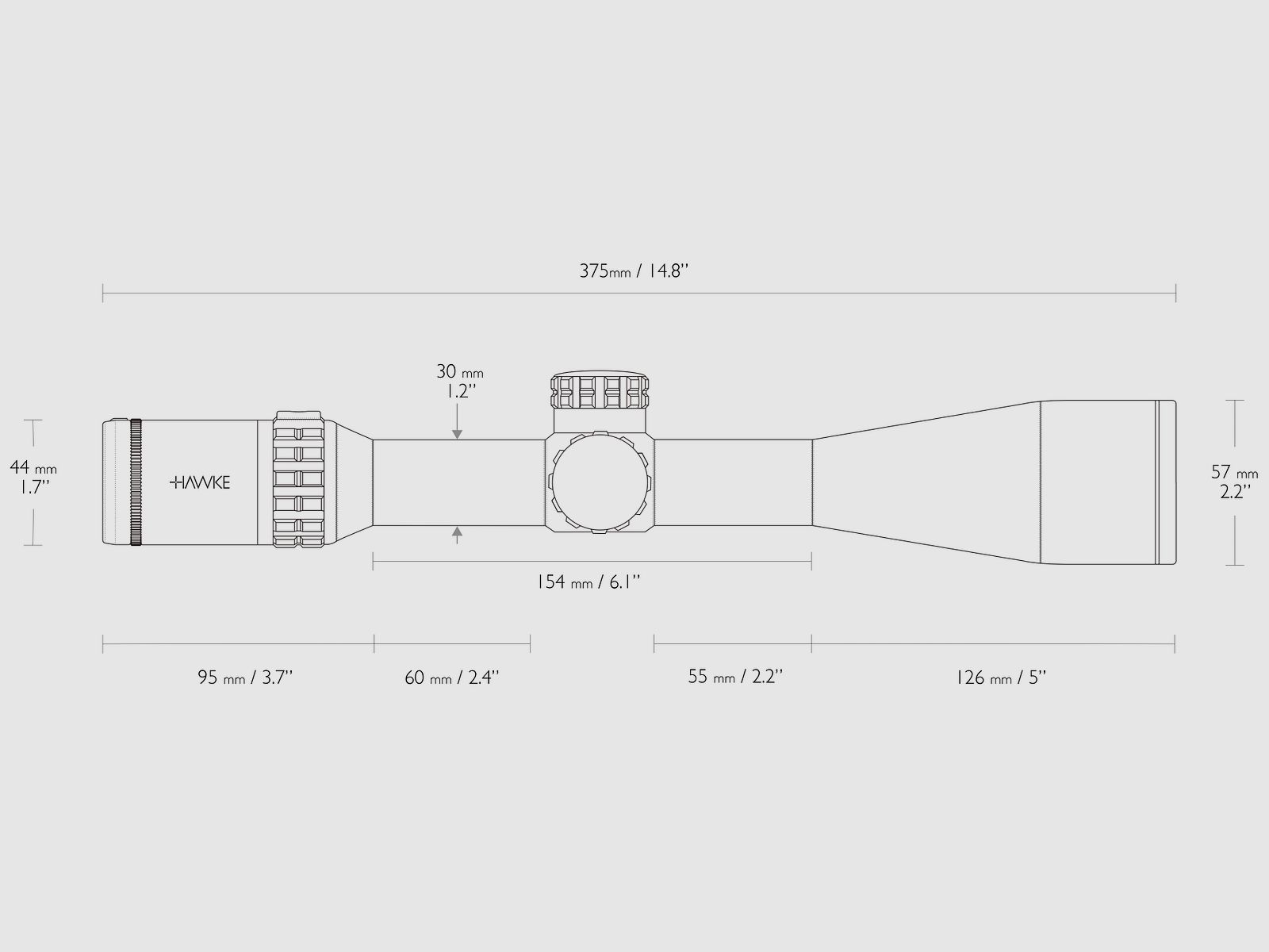 HAWKE 18420 FRONTIER 30 SF 2,5-15x50 telescopio LR DOT reticolo MOA