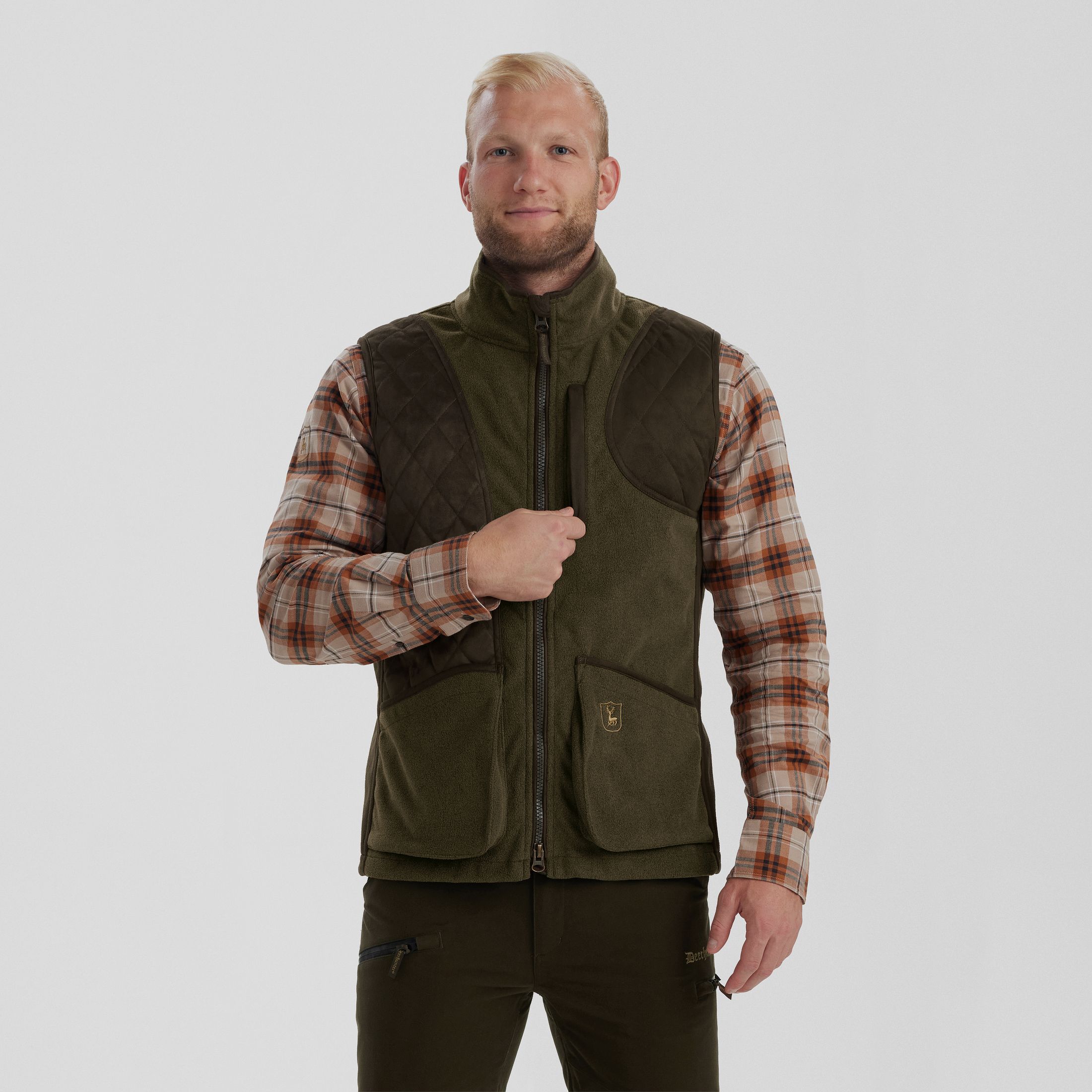 Gilet da tiro Gamekeeper - Verde grafite mélange - Taglia: 2XL