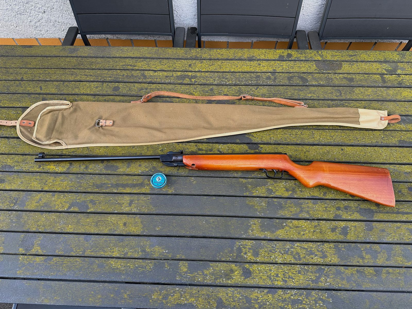 Fucile ad aria compressa DDR Haenel modello 303 con borsa