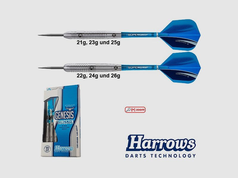 Harrows-Darts-Technology Genesis Tungsten Steel 21g Dart & Zubehör