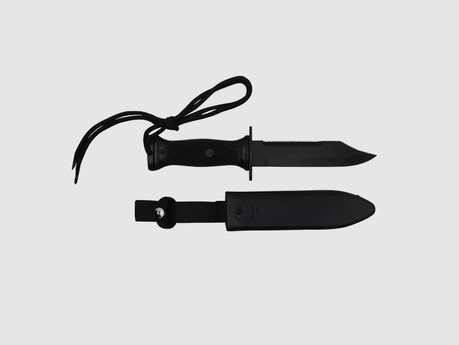 Cuchillo de combate MK3 de la Marina de EE. UU. con funda de plástico (réplica) negro