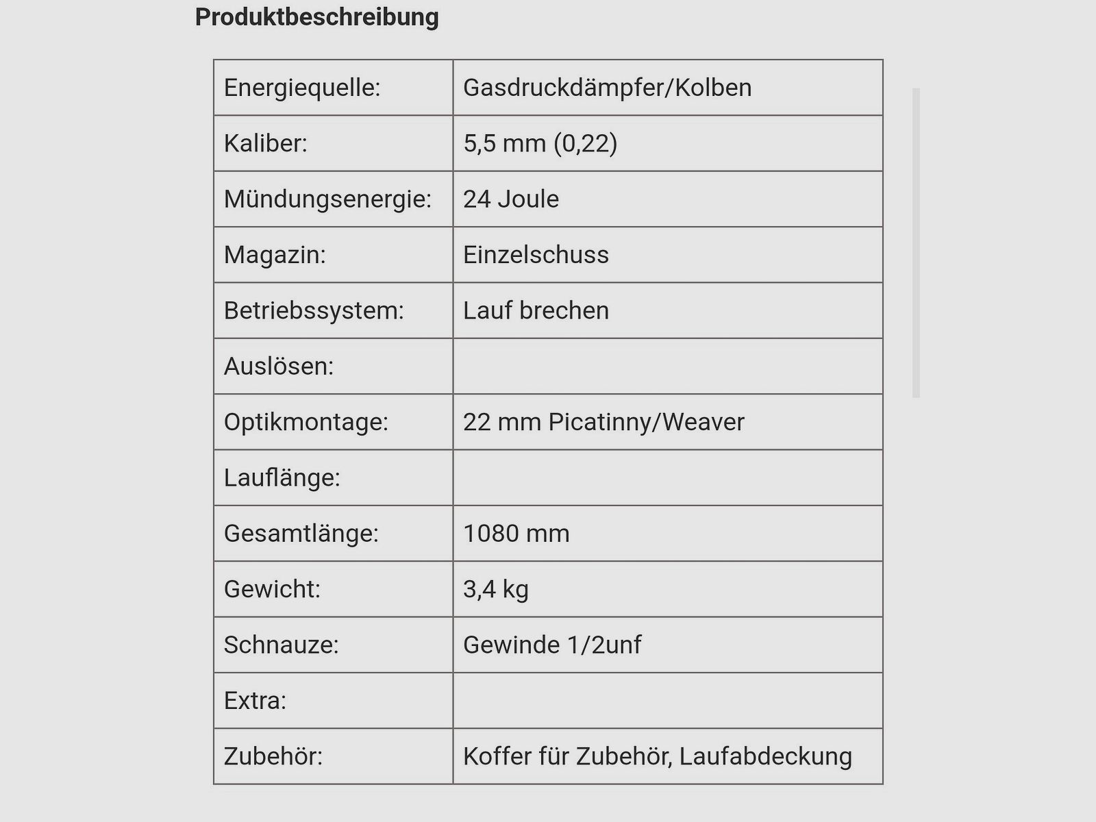 Black Bunker BM8 faltbares Survival Air Gun Luftgewehr Knicklauf Kal. 5,5 mm Diabolo schwarz -7,5 Joule 