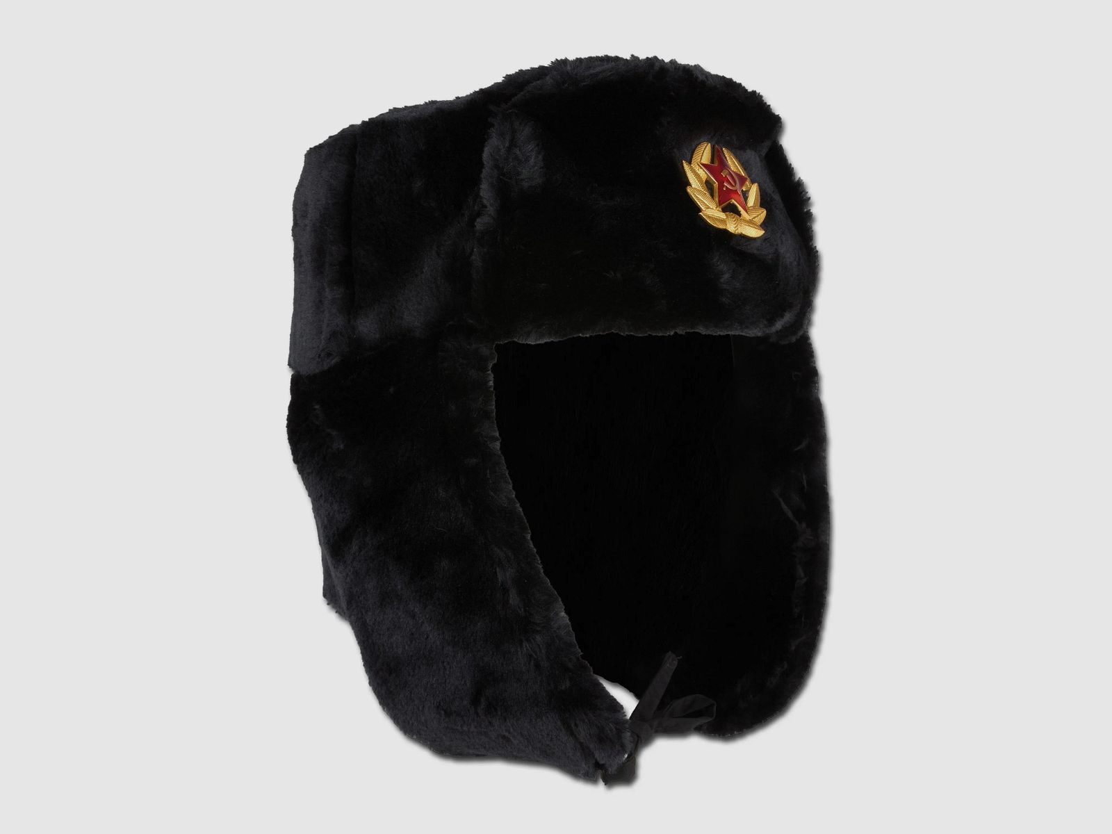 MFH MFH Russische Fellmütze mit Abzeichen schwarz