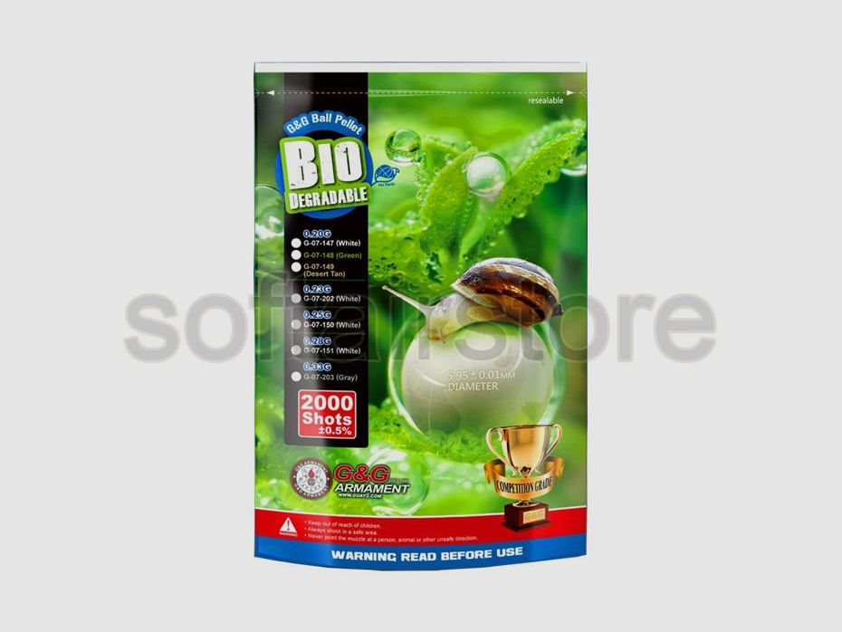 G&G Bio Precision Airsoft 0.33g (2.000 Stück) diameter 5,95mm - Grau