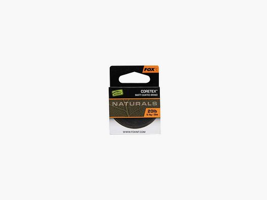 Tresse à Bas de Ligne Fox Edges Naturals Coretex Semi-Stiff 20m 20lb (9.1kg)