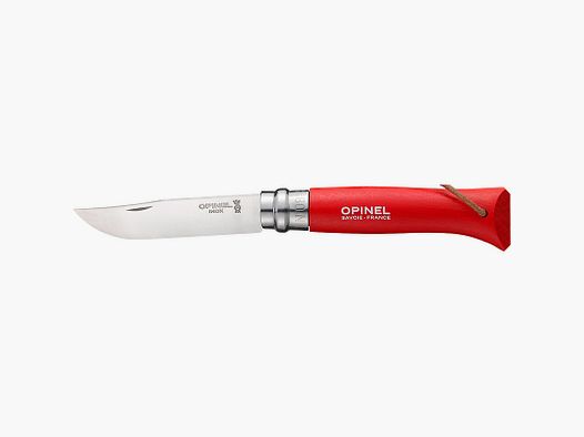 Opinel Baroudeur N-08 ROT mit Lederband