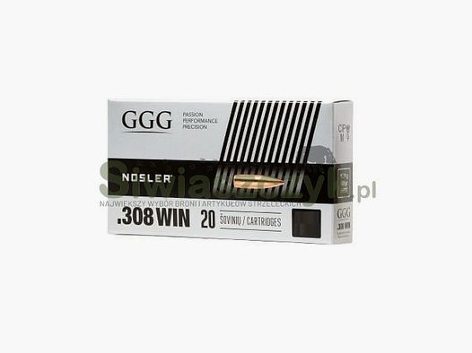 Amunicja kulowa GGG .308 Win. - HPBT Nosler - 11,30g / 175gr - GPX15