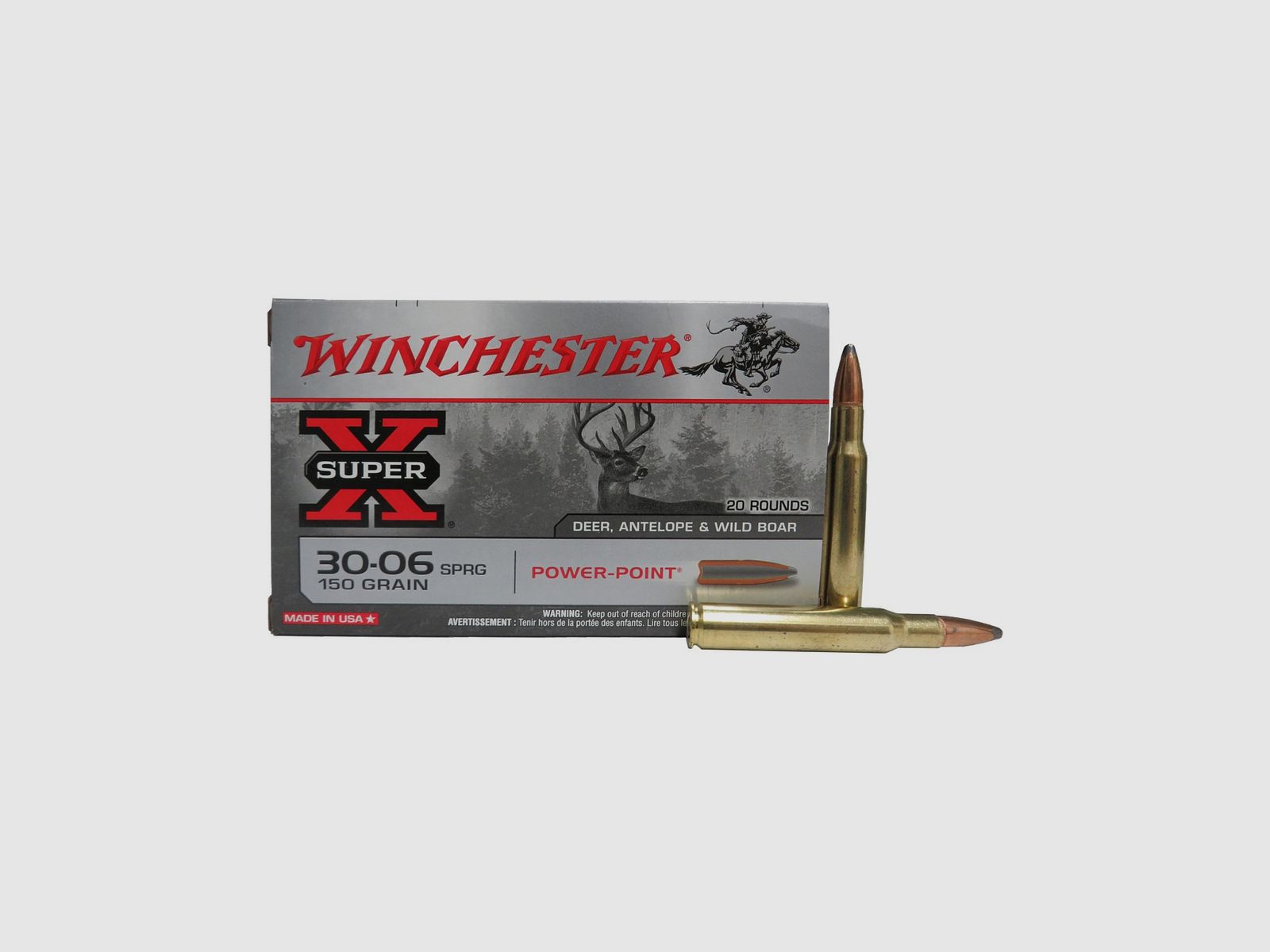 Cartucce Winchester cal. 30-06 SPRG Power Point 150 gr, immagine 1 di 5
