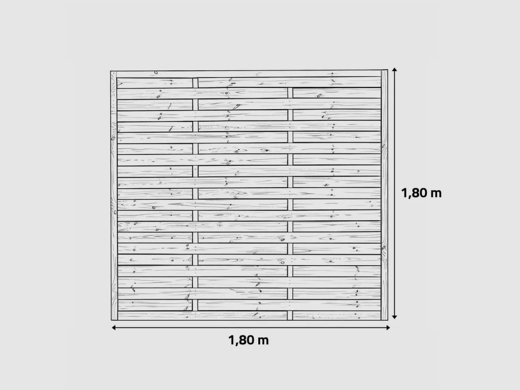 Set 36 m Holzzaun - Höhe 180x2,5 cm, Bild 9 von 11