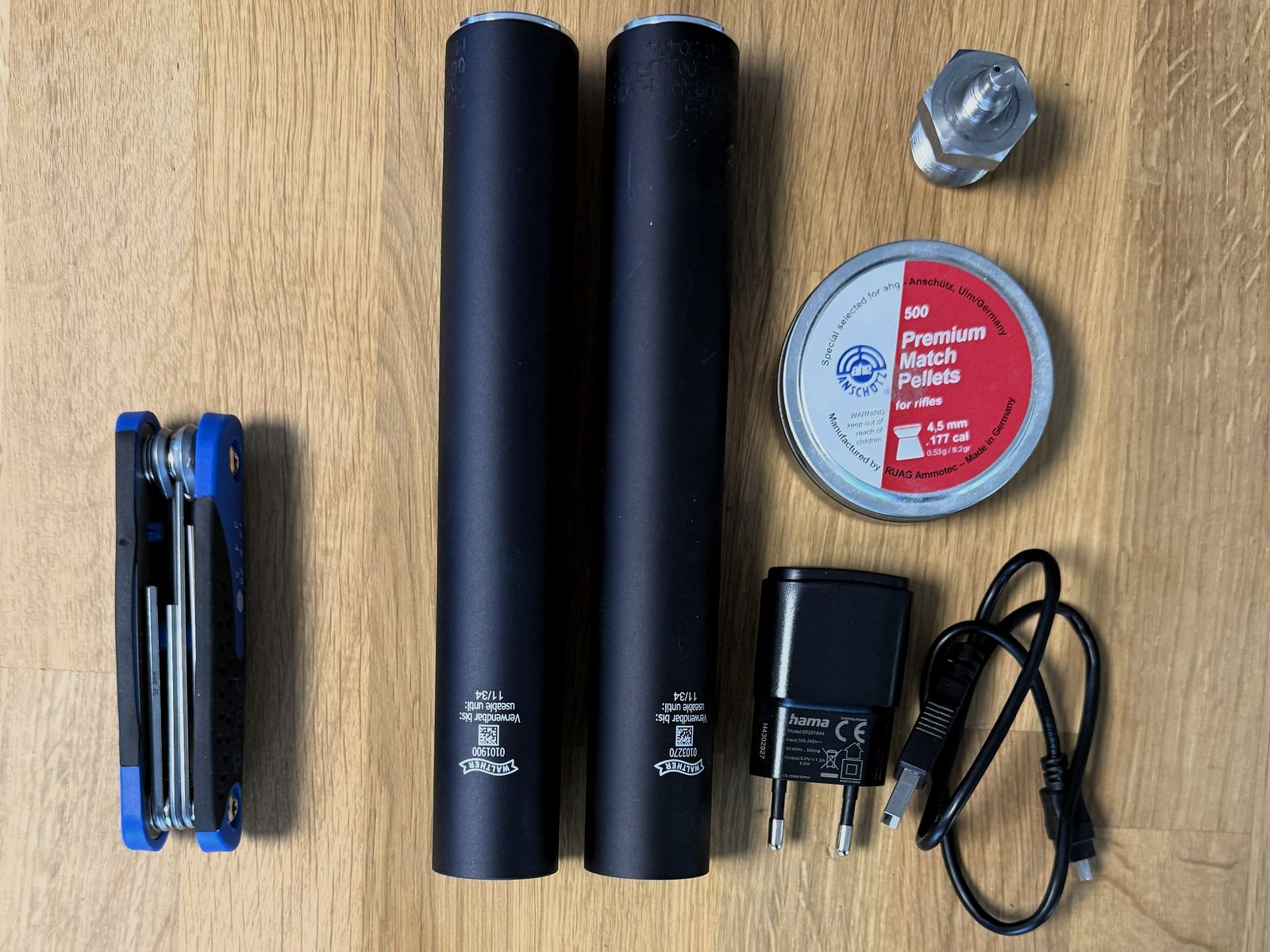 Walther LP 500 Meistermanufaktur mit el. Abzug, blau, 5D Griff M/L mit viel Zubehör