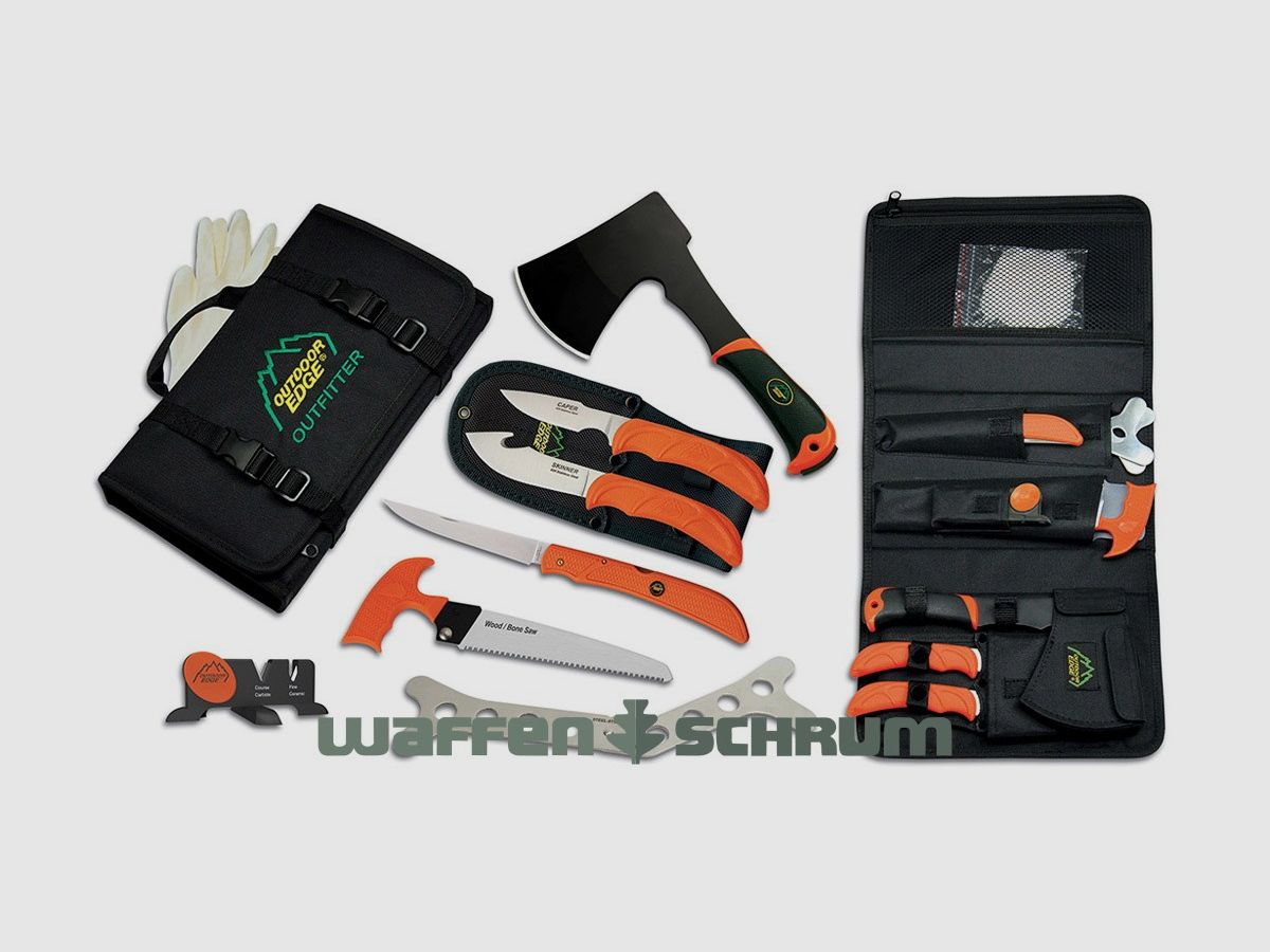Outdoor Edge Aufbruchset / Skinner - Ausbeinmesser - Filetiermesser - Knochensäge - Axt