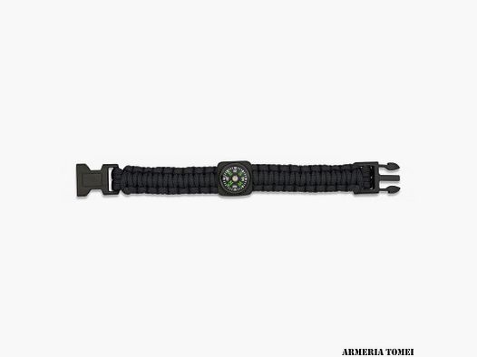BRACCIALE – PARACORD CON BUSSOLA NERO