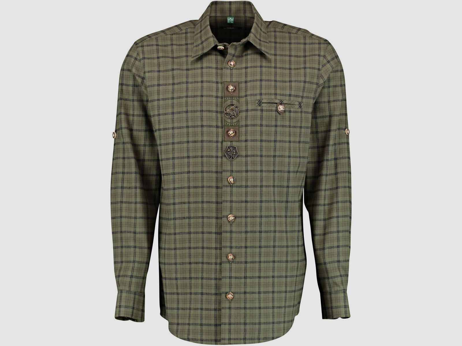 Koszula 1/1 Rękaw Regular Fit Mężczyźni (Khaki/Błoto)