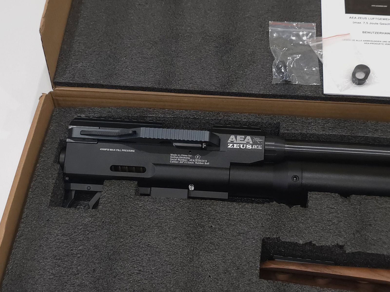 PCP carabine à air AEA Zeus .68 version F jusqu'à 7,5J NEUF et OVP éventuellement aussi échange contre Megalodon ou Evanix MP30