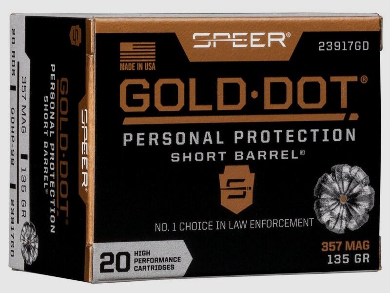 Speer Revolvermunition Gold Dot .357 Mag. 8,70g Gold Dot Hollow Point Short Barrel, Bild 2 von 3