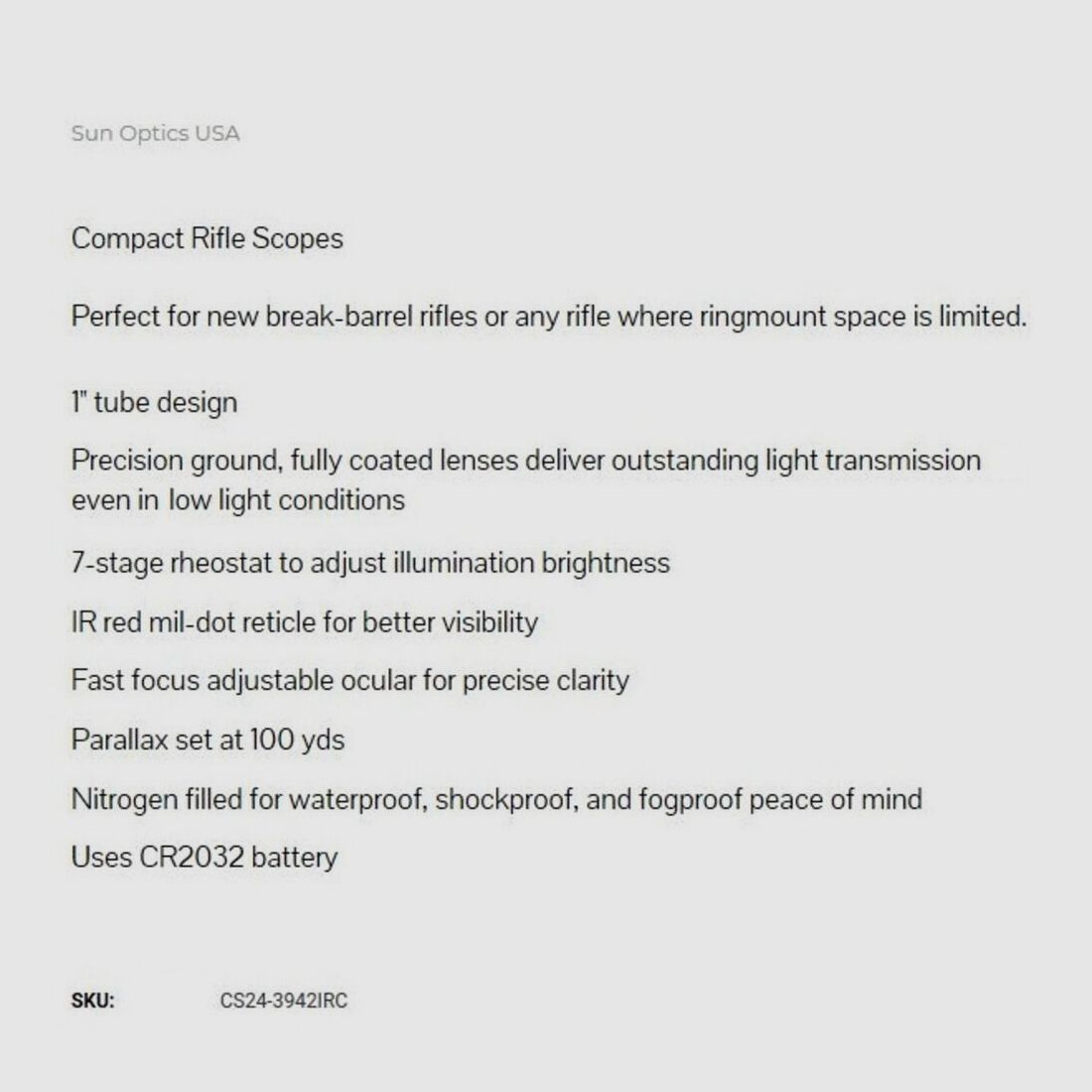 Sun Optics USA 3-9x42 Compact