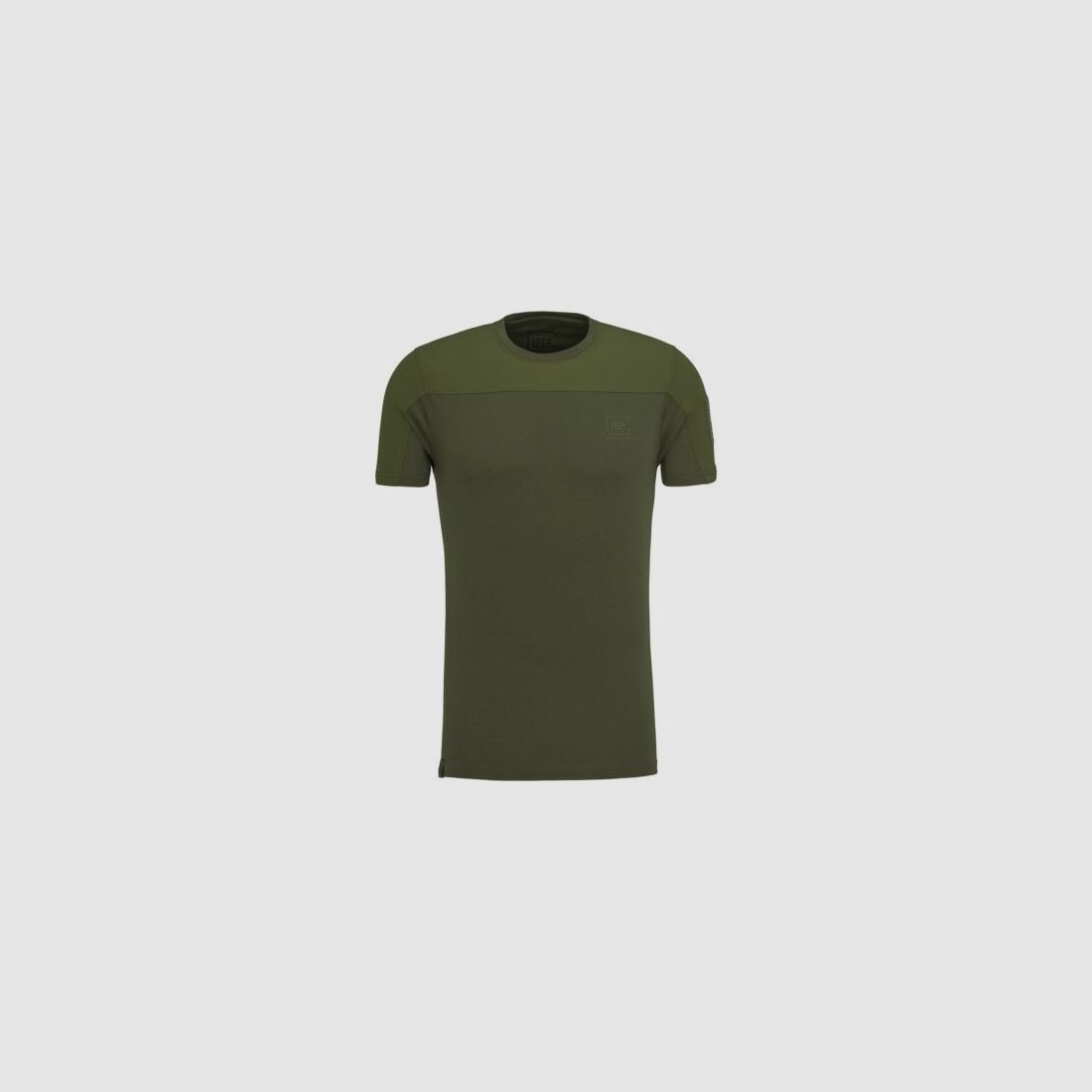 GLOCK Tactical T-Shirt Oliv – Ripstop-Schultern, Stretch-Torso – Soft-Velcro-Badge – Größe S