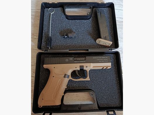 Zoraki 917 Desert TAN pistolet à blanc 9 mm P.A.K. PTB 1023 avec mallette