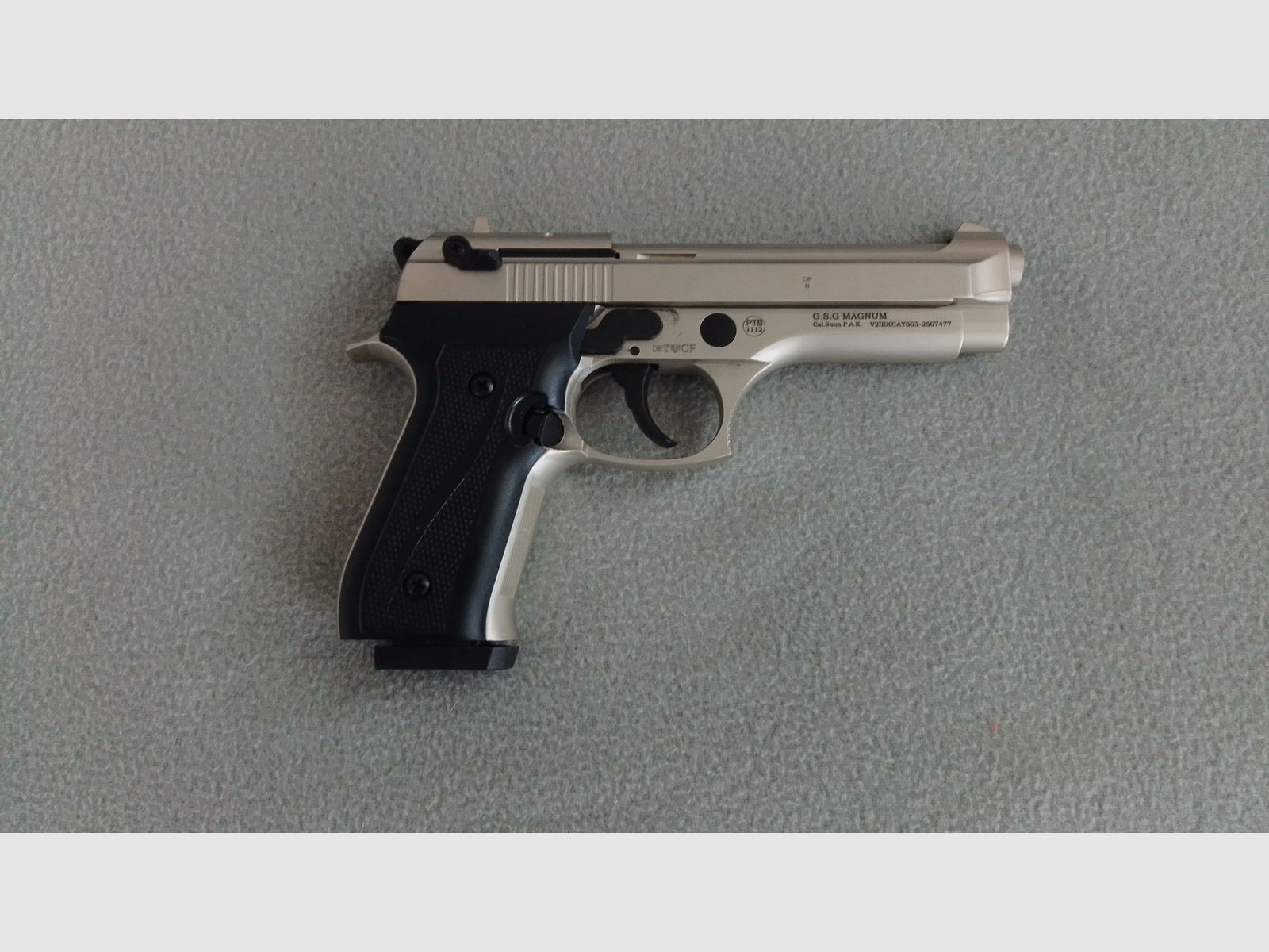 Ekol Firat Magnum Nickel Plated Unfired PTG1112 Blank Firing Pistol 9mm P.A.K.