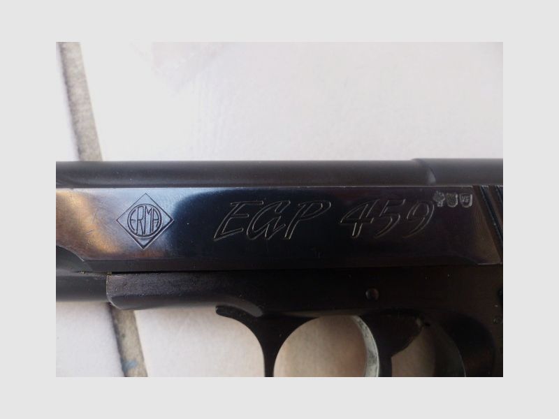 ERMA EGP 459 ähnlich Colt Officer’s ACP (1911 Kompakt) Cal. 9mm PAK mit Ovp, Anleitung, Abschussbecher & Bürste sagenhafter Zustand aus Sammlung