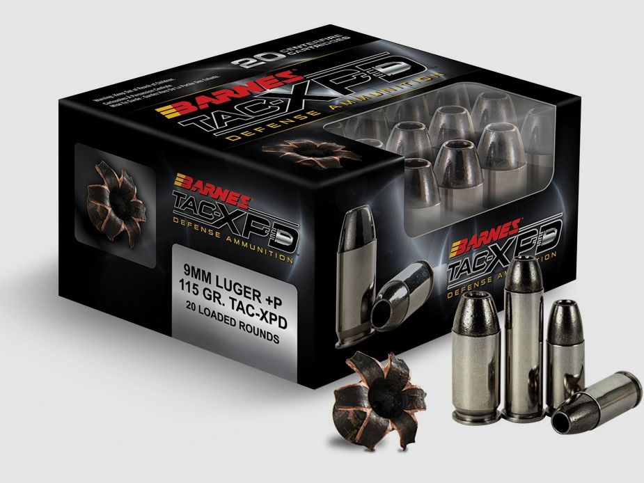 BARNES TAC-XPD Munition – 9mm +P – 115 grains