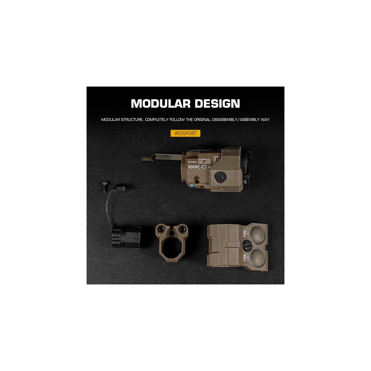 Airsoft MAWL-C1 Battery Box Dummy Laser Design for 20mm RIS Rails | WoSport, image 5 of 6