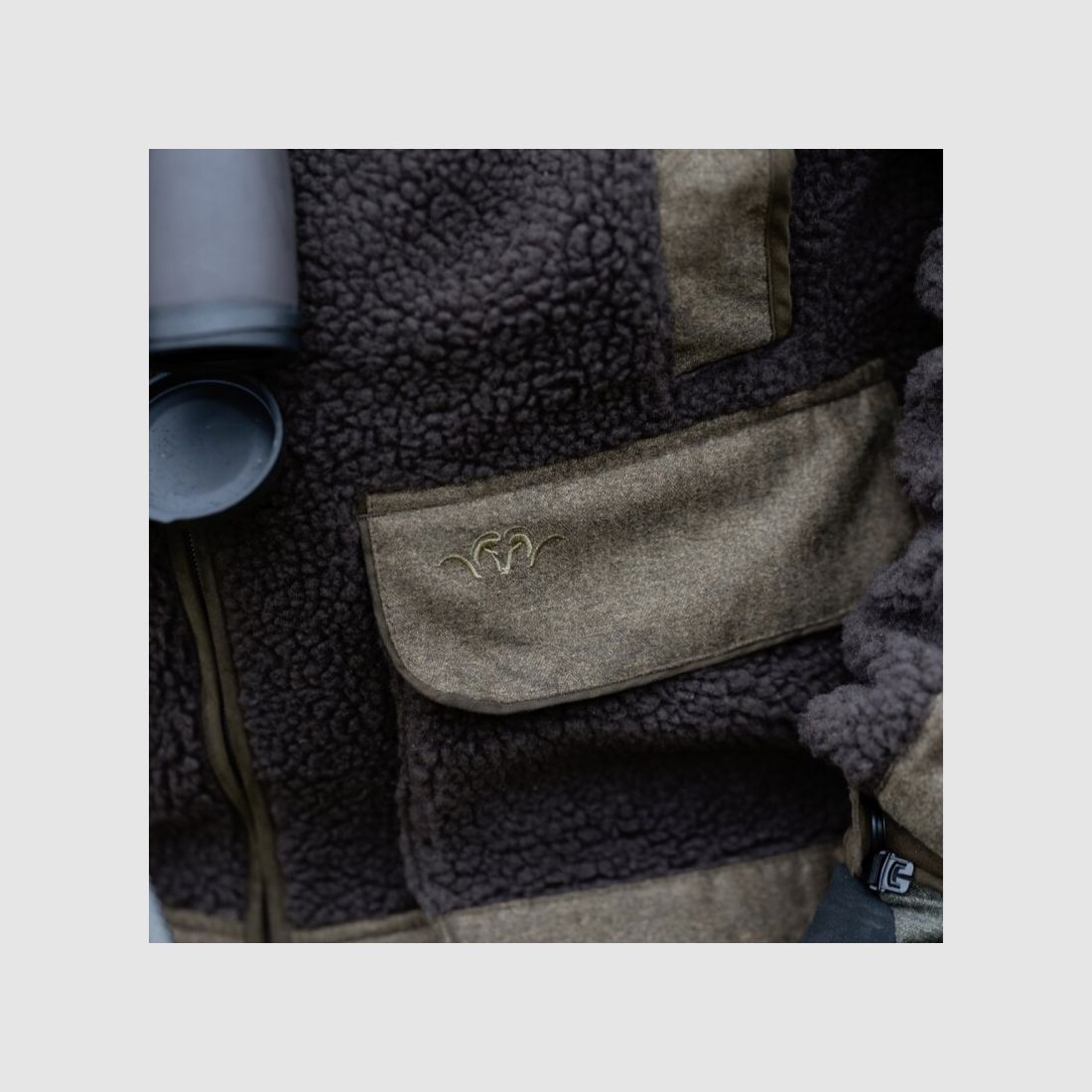 Blaser Sherpa Fleece Jacke dunkelbraun