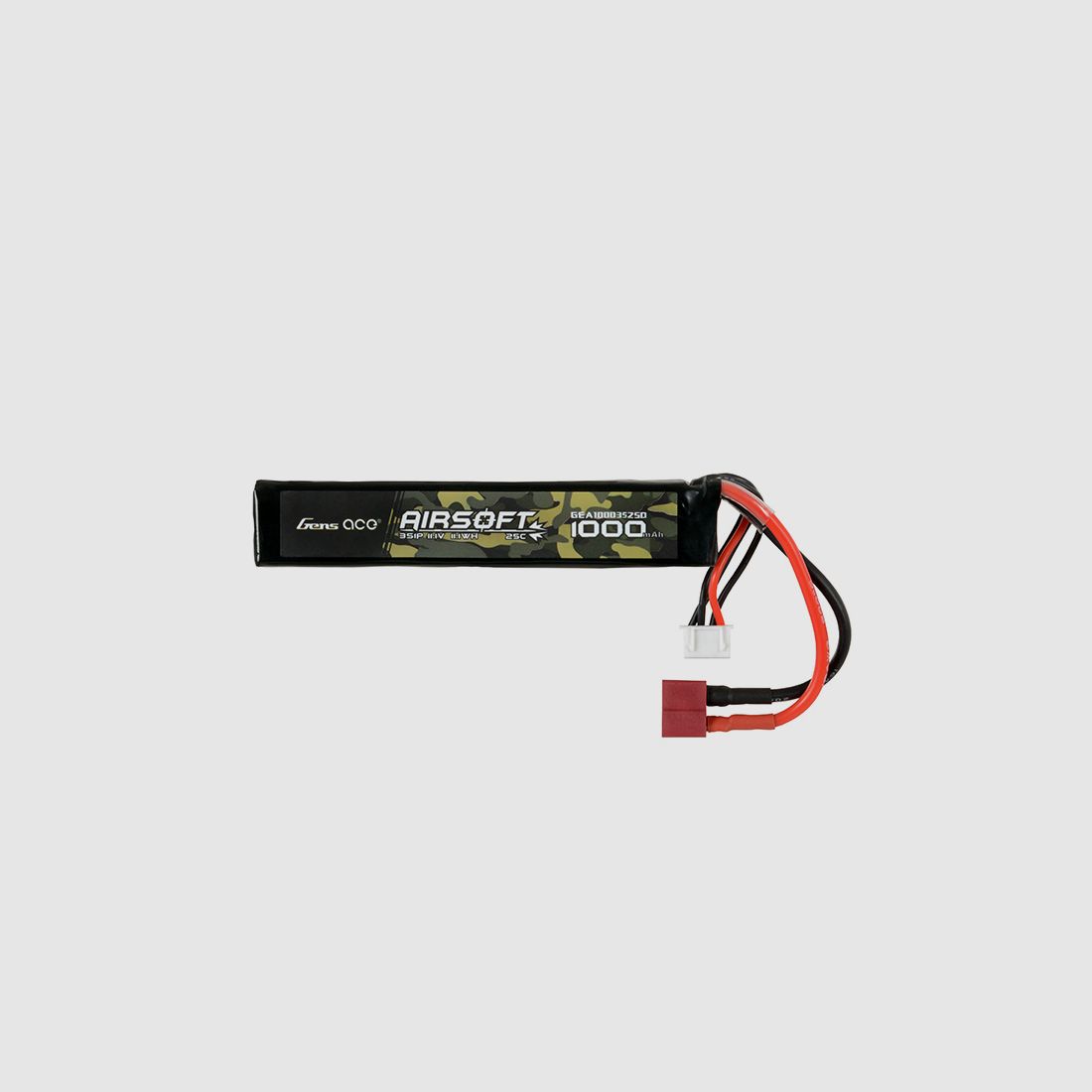 Gens Ace 25C 1000mAh 3S1P 11.1V Airsoft LiPo Battery T-Plug