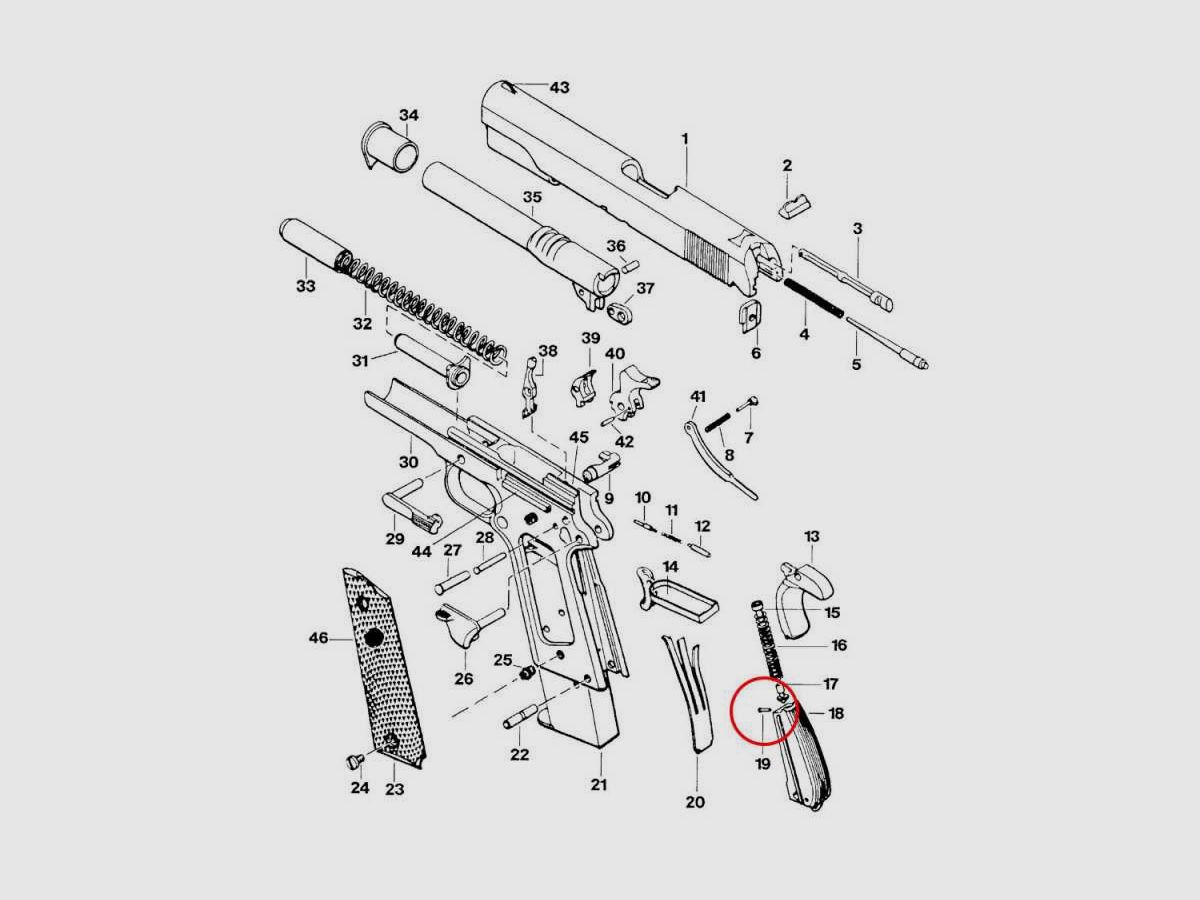 Eemann Tech Hauptfederkappenstift für 1911-2011, Silber, Bild 2 von 3