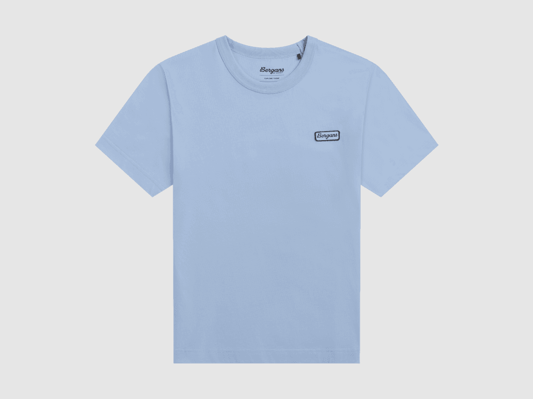 Bergans Logo T-shirt in Cotone Donna Cool Blue M
