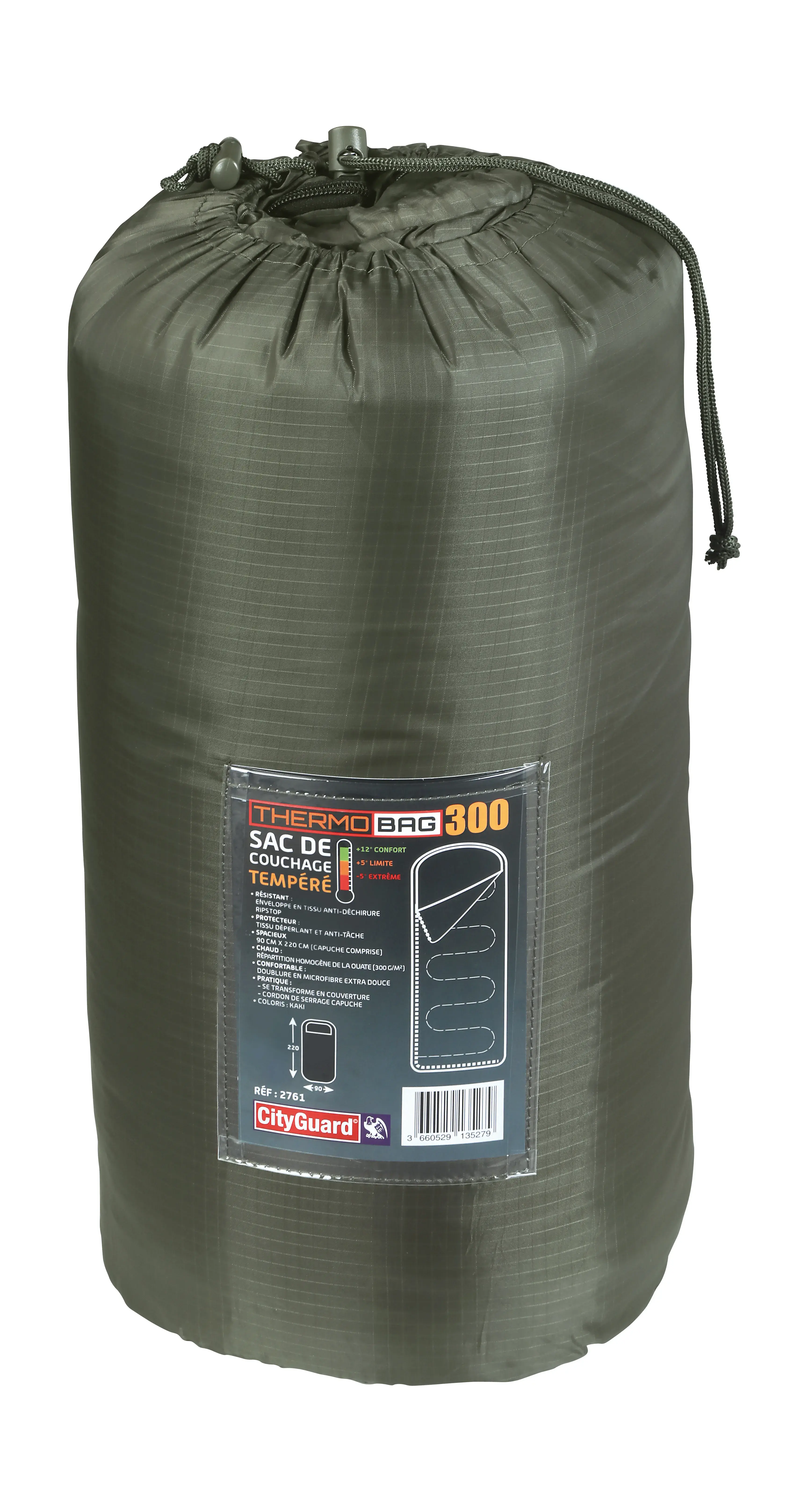 Cityguard Thermobag 300 Kaki Śpiwór Temperaturowy, zdjęcie 2 z 4