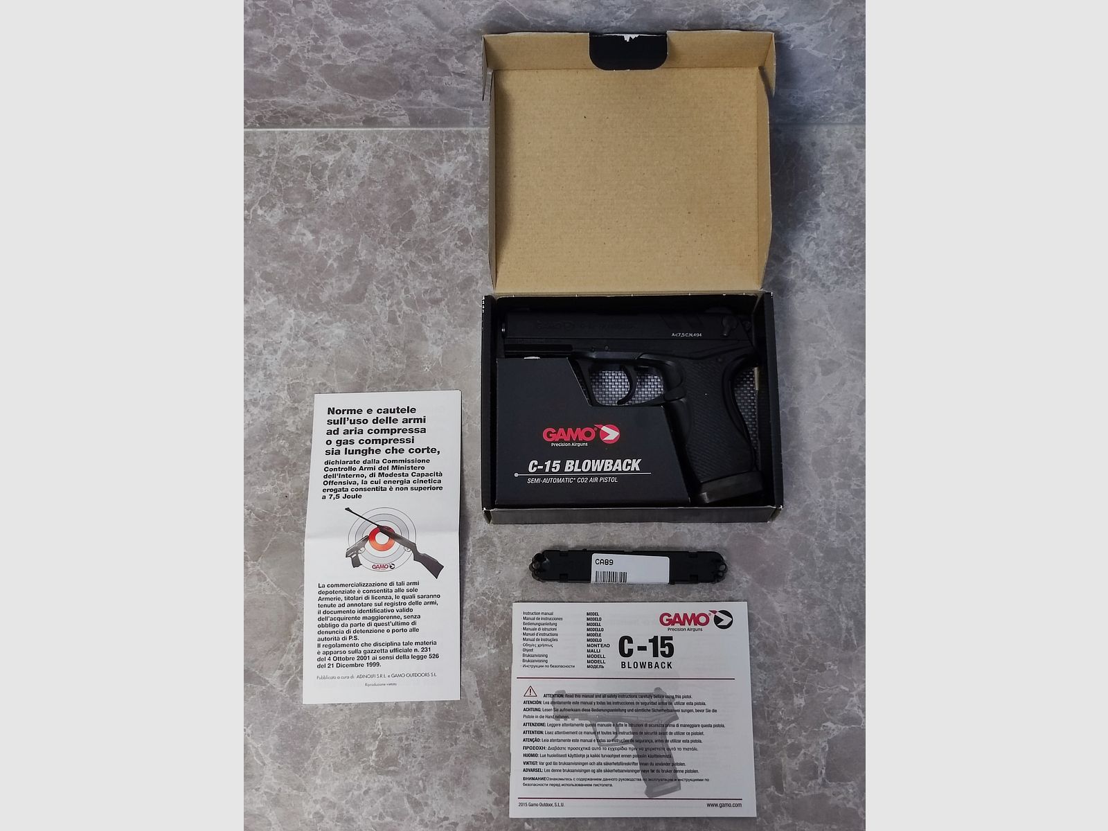 NEU Gamo C-15 Blowback CAL 4,5 schwarz CO2 Gas Pistole