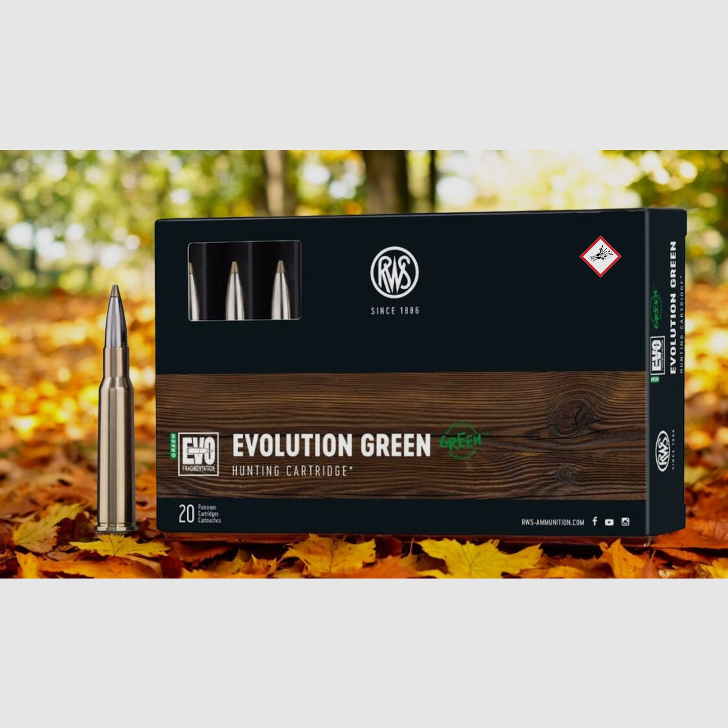 RWS jachtpatroon kal. 7X57 R Evo Green 8,2g 127grs