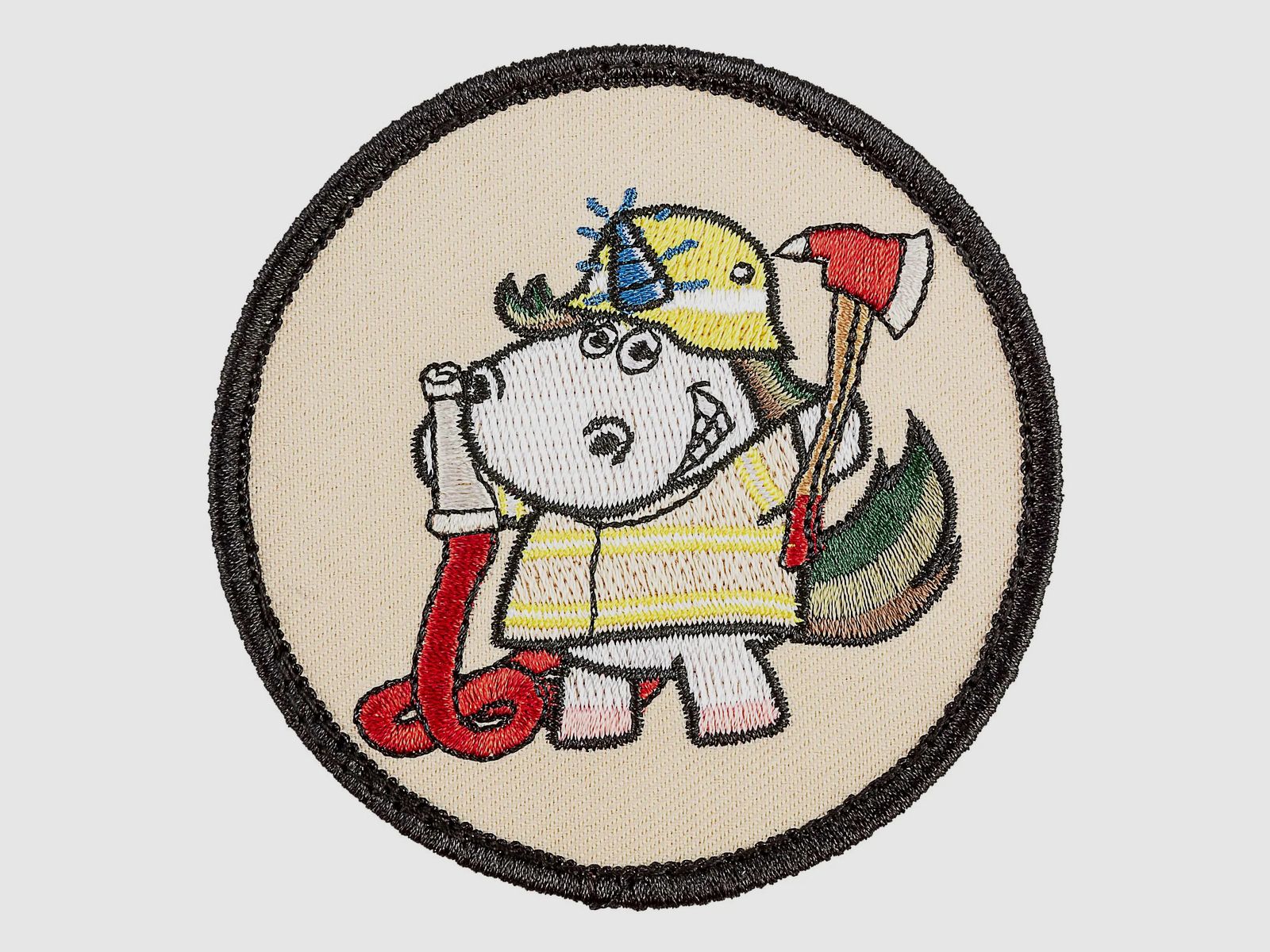 Café Viereck Patch Feuerwehr Einhorn