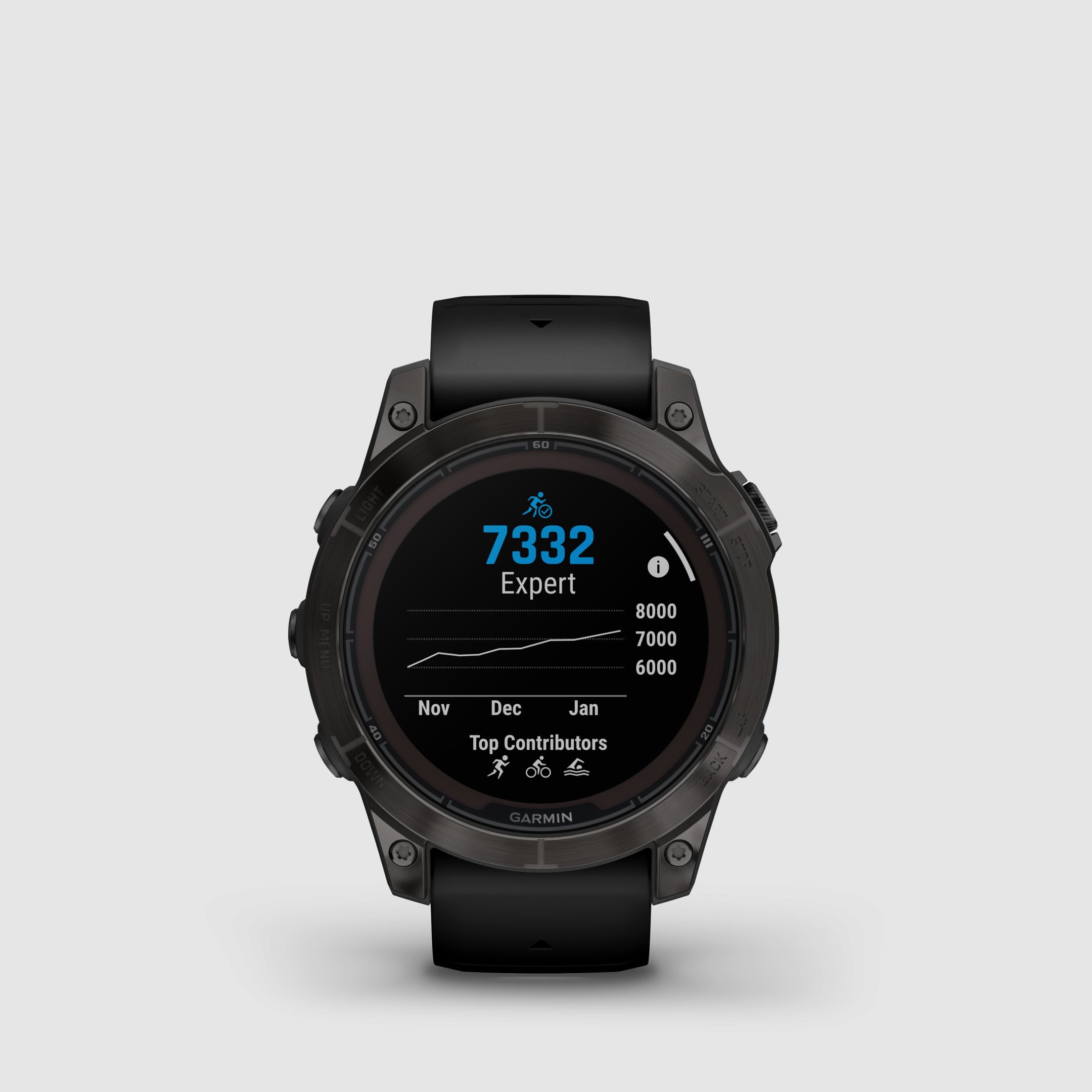 Garmin fēnix® 7 Pro – Sapphire Solar Edition, Schwarz/Carbongrau Titan DLC mit QuickFit®-Silikon-Armband 22 mm