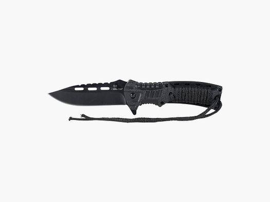 Mil-Tec Mil-Tec Einhandmesser Fallschirmleine mit Feuerstarter schwarz