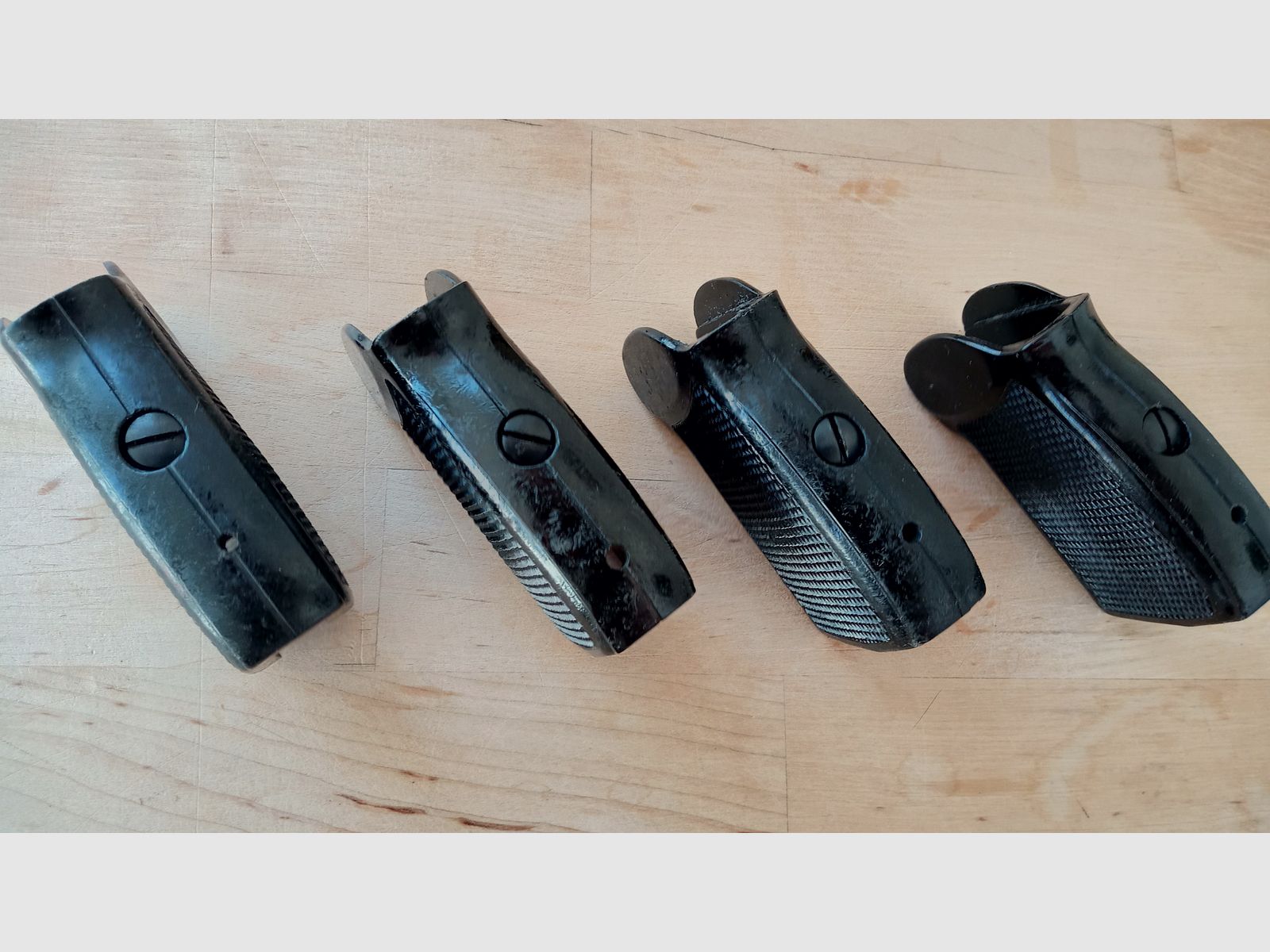 Black Bakelite grip panels for DDR police pistol-M including screw / Vintage grip for East German Makarov // 8 rounds PM 9x18