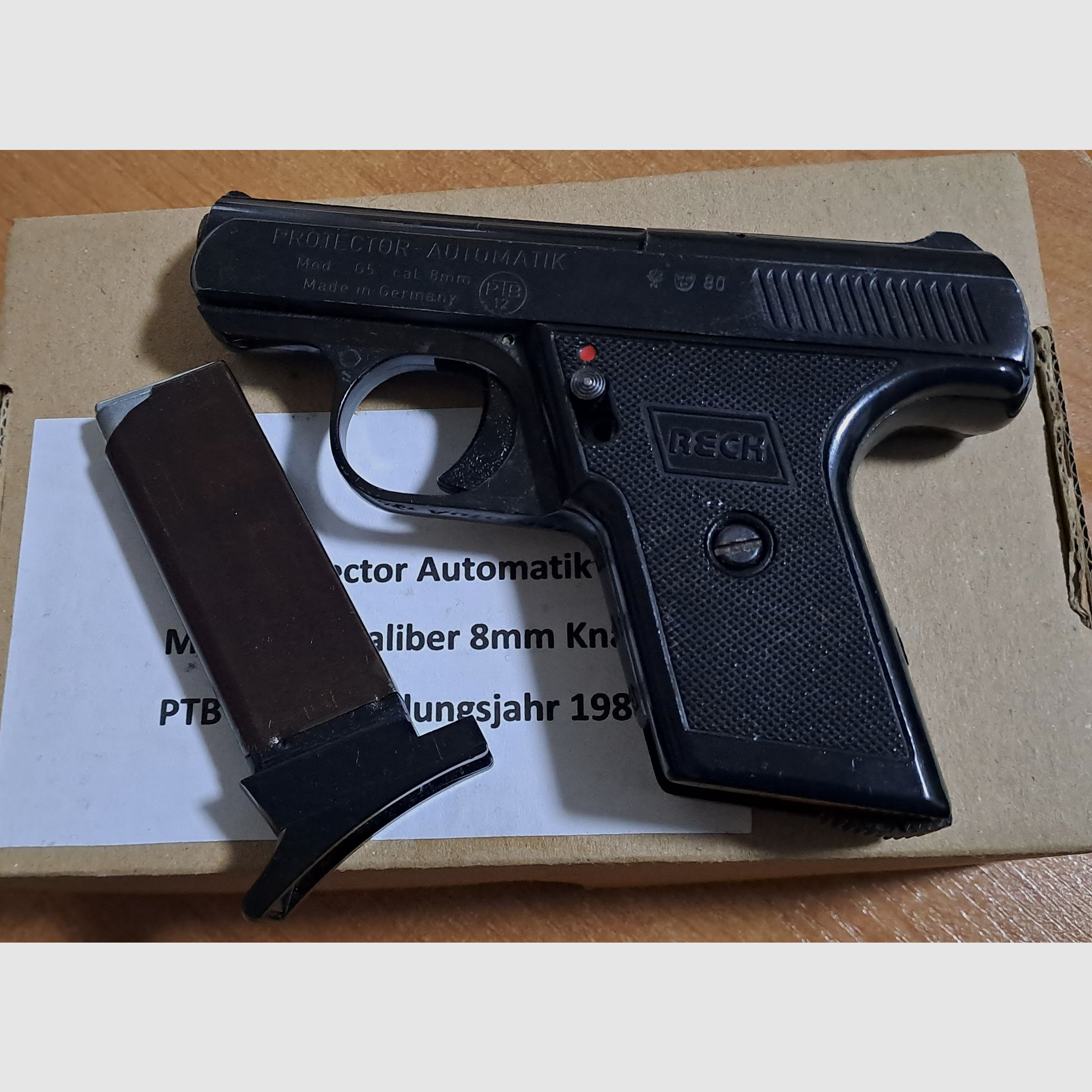 Vecchio protettore per carabina automatica Mod. “G5” nel primo PTB 12/ calibro 8 mm a percussione