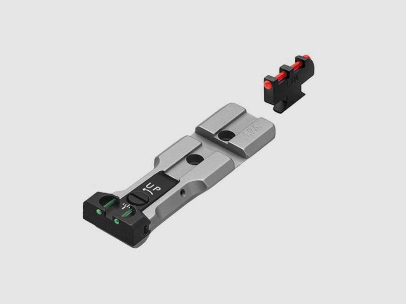 LPA Sights FIBER-Optic Grün-Rot mit Picatinny für S&W-Revolver, Silver-Finish