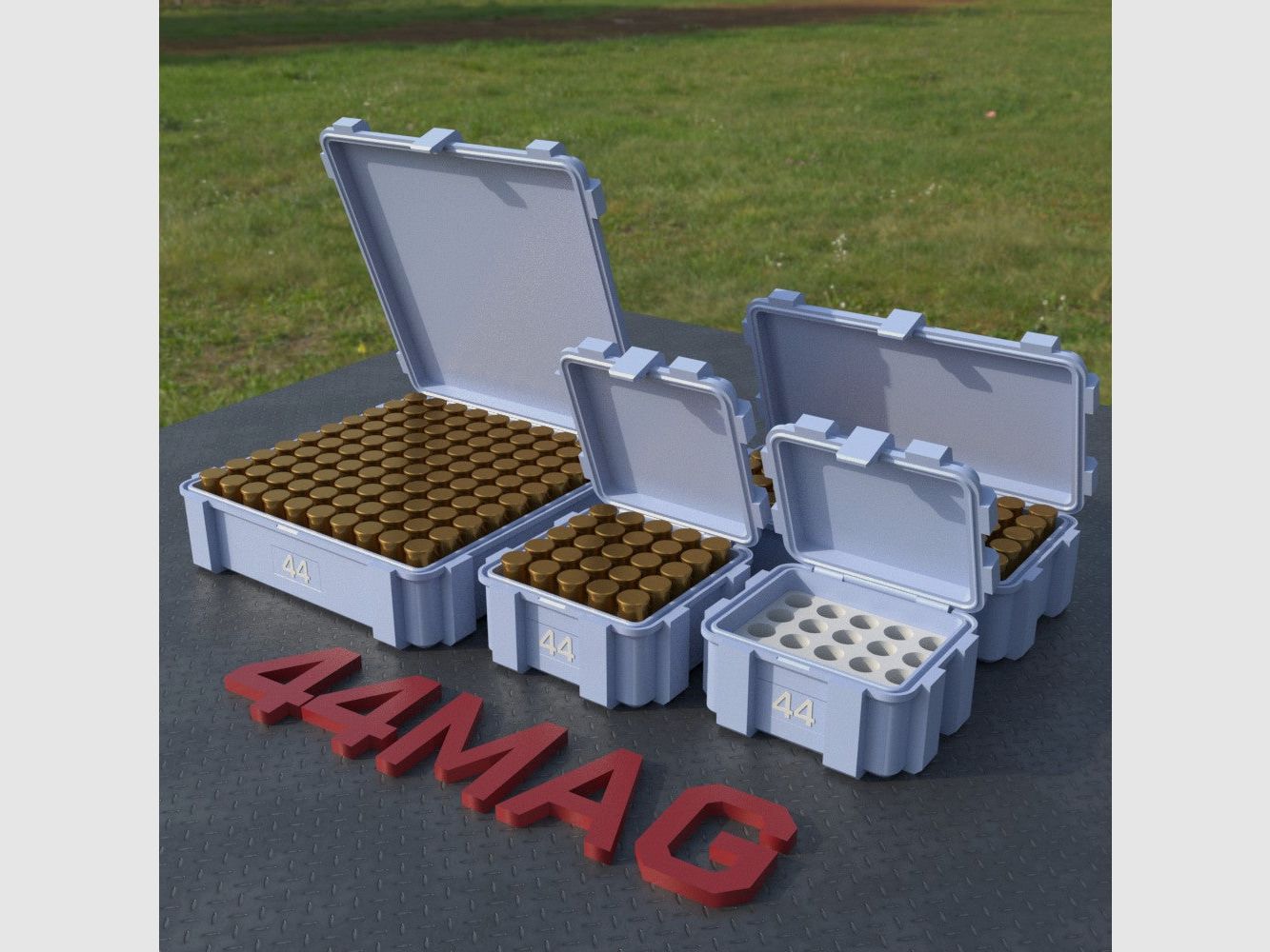 Filamelt ammunition box / .44 Magnum / 'flip lid' / cartridge box, ammo box