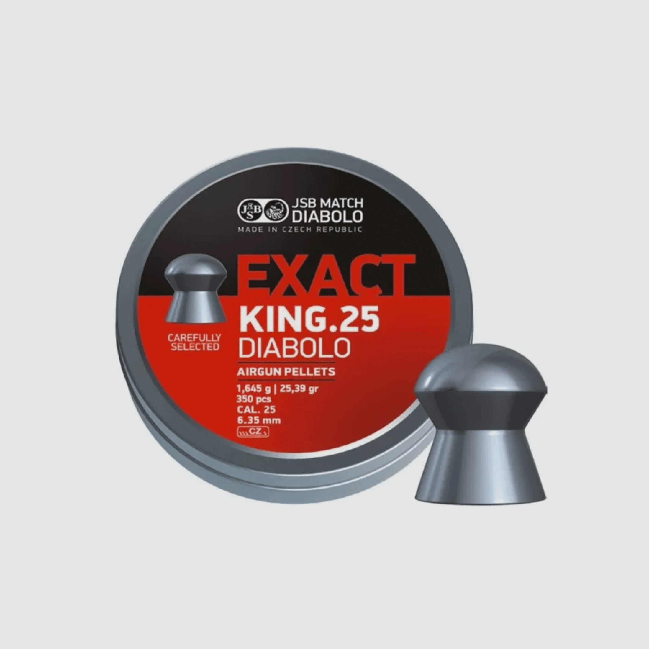 JSB MATCH – EXACT KING .25 DIABLO 1.645g | 25.39gr | 6.35mm | CAL .25 | 350pcs | M 72/09