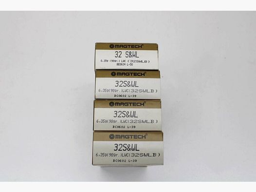 200 Schuß Magtech .32 S&W long WC mit 6,35gramm 98grs. LWC 4x50er Pack