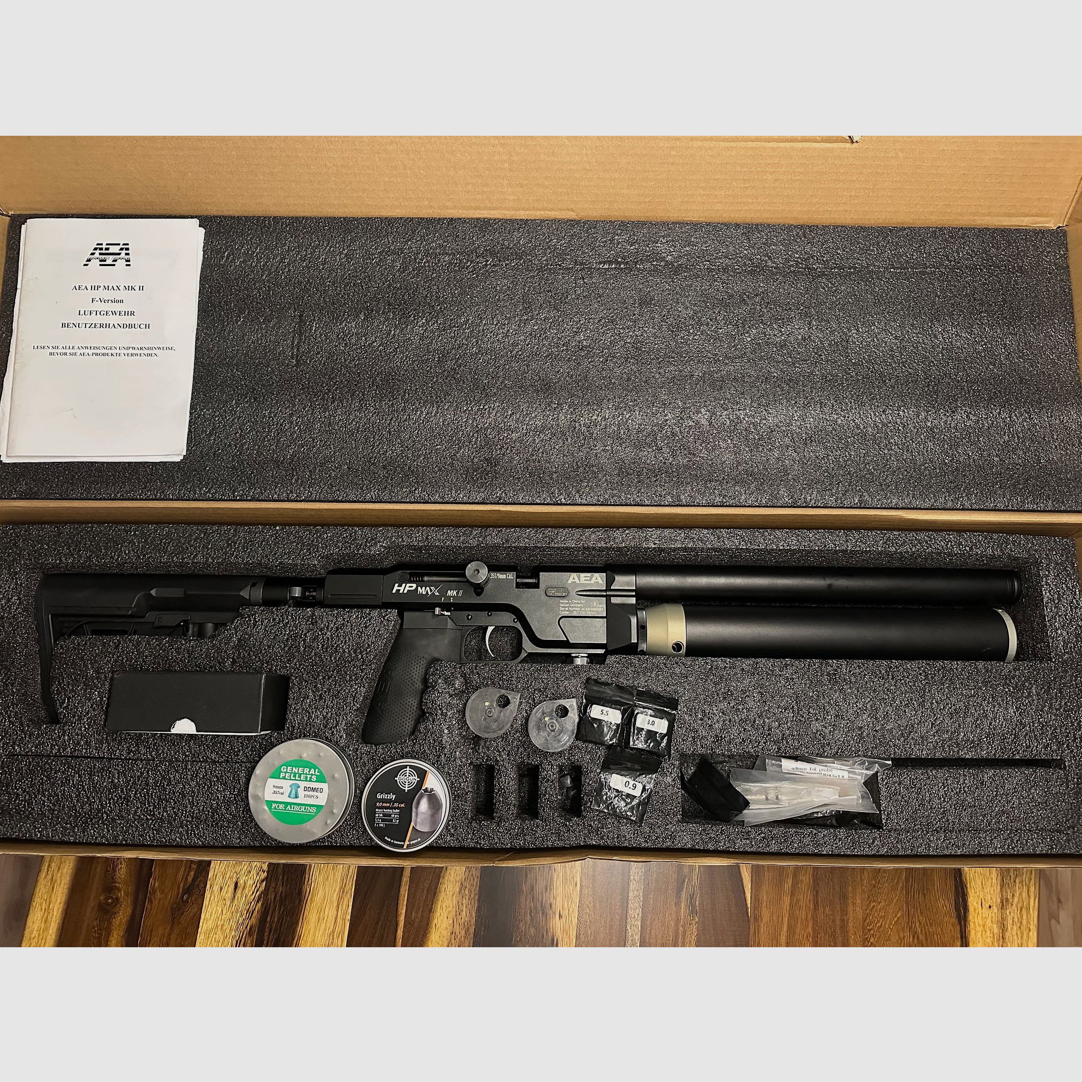 AEA HP MAX MK2 inkl. Diabolos, Grizzlys + Red Dot