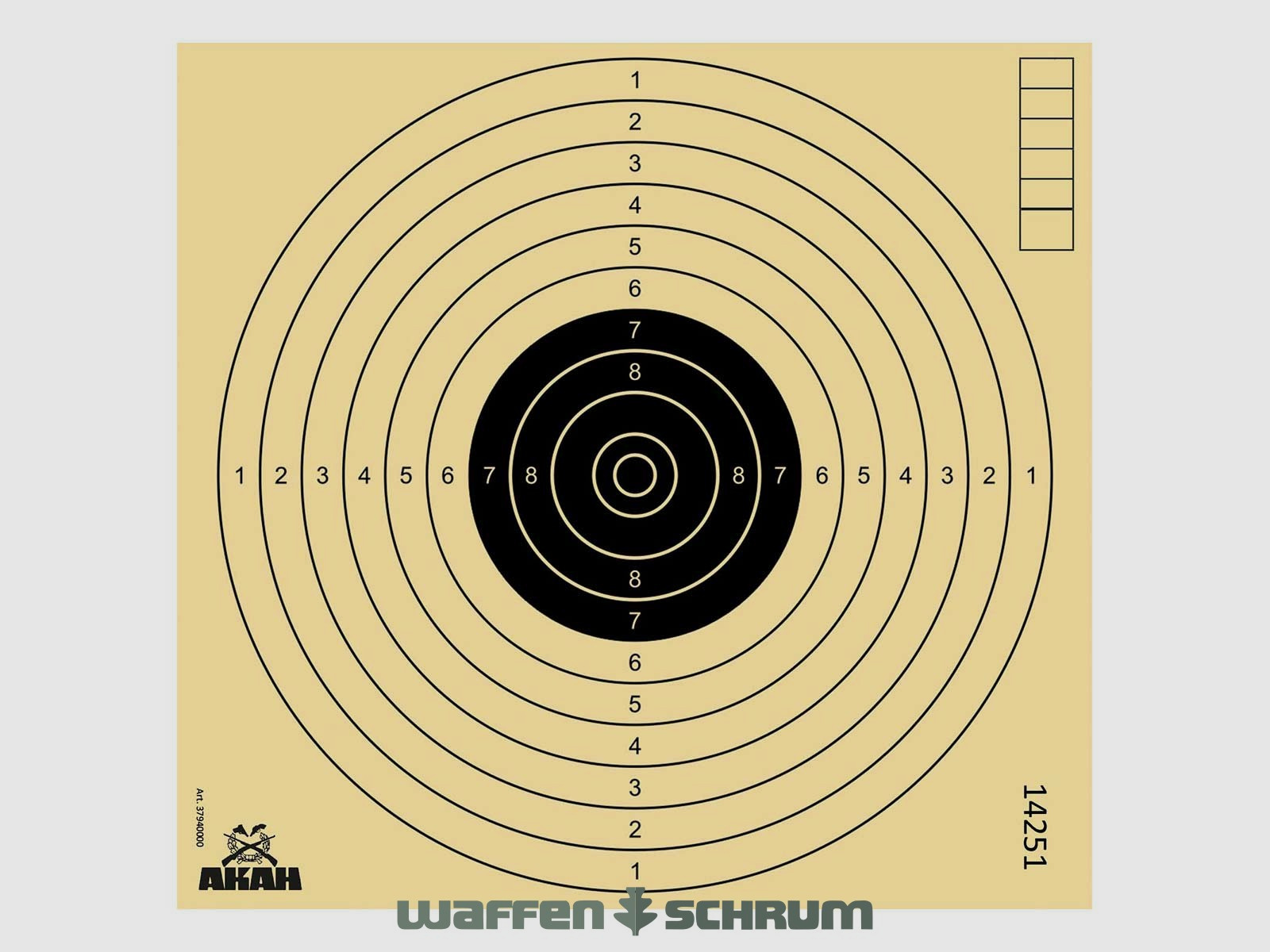 AKAH Air Pistol Target 17x17cm A250st